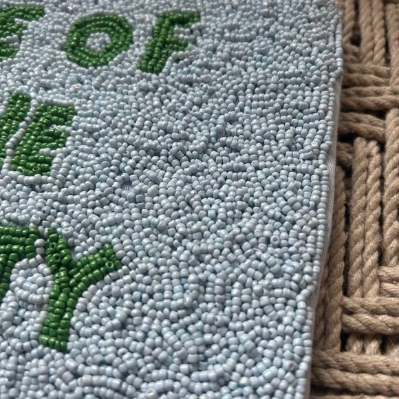 KATE SPADE x TARGET COLLABORATION Blue & Green Beaded Clutch NWT - Picture 6 of 12